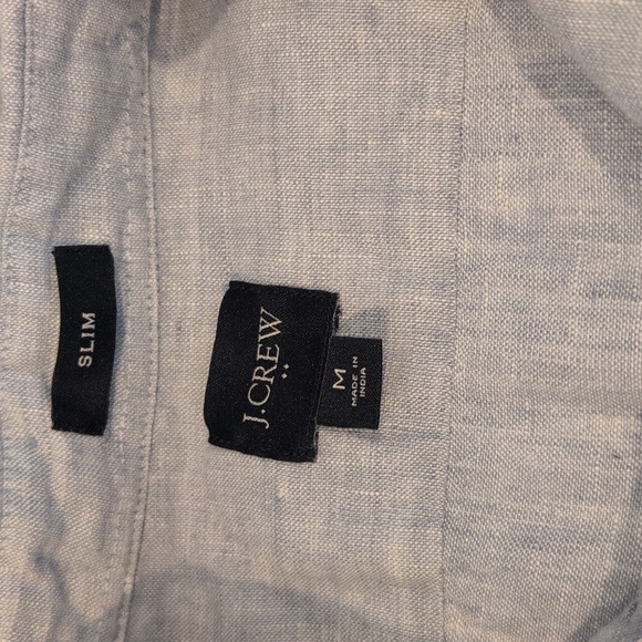 J. Crew Men's Medium Linen-Cotton Slim Fit Long Sleeve Shirt Style #AL179 - Picture 2 of 15